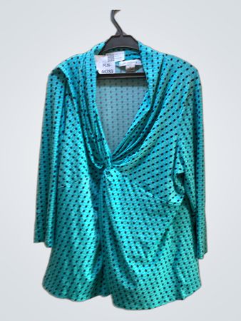 Liz Claiborne Turquoise Polka Dot Wrap Jacket