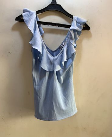 Light Blue Ruffled Top