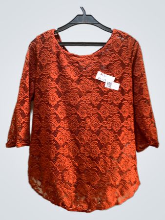 Orange Lace Blouse