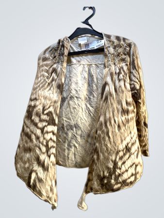 Chico's Beaded Animal Print Cardigan
