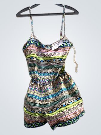 Multicolored Patterned Romper