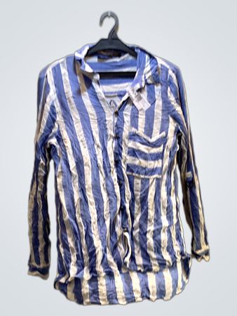 Blue and White Striped Shirt