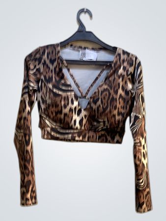 Long Sleeve Animal Print Top