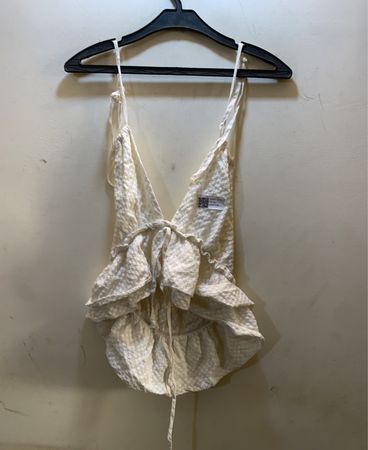 White Ruffled Top