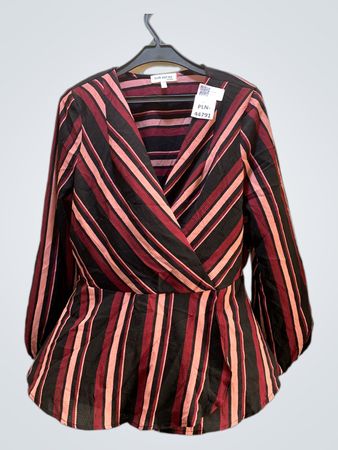 Faith and Joy Striped Peplum Top