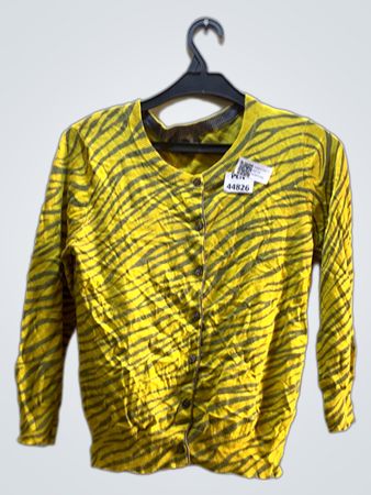 Vintage Yellow Striped Knit Cardigan