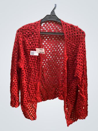 Red Crochet Cardigan