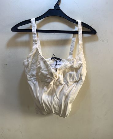 Zara White Cropped Strap Top