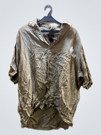 Unbranded Crinkled Beige Short Sleeve Blouse