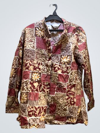 Long Sleeve Floral Patchwork Shirt