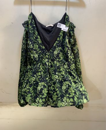 Unbranded grüner Blattprint Off-Shoulder-Bluse