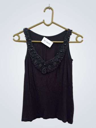 Black Embellished Tank Top