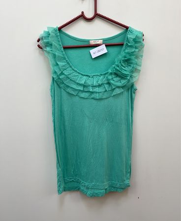 Sela Green Ruffled Top