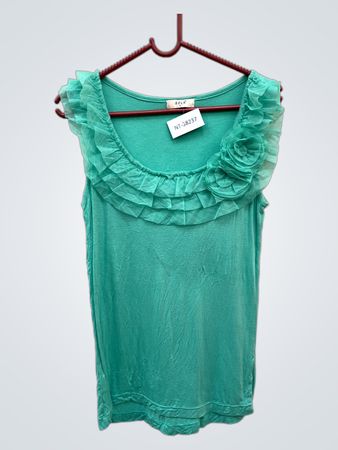 Sela Green Ruffled Top