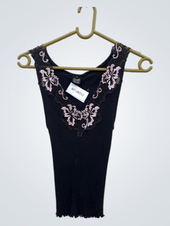 Oscalito Black Lace Trim Top