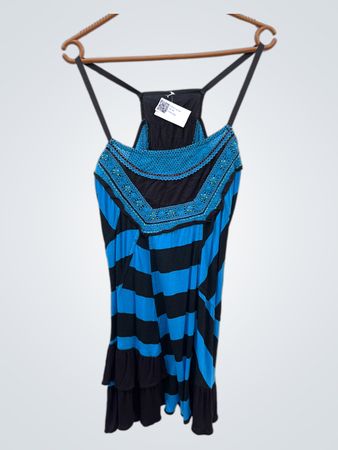 Blue and Black Striped Dress