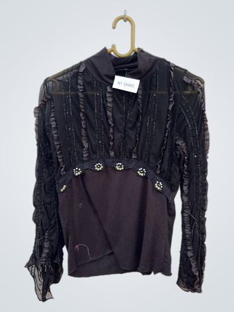 Black Ruffled Blouse