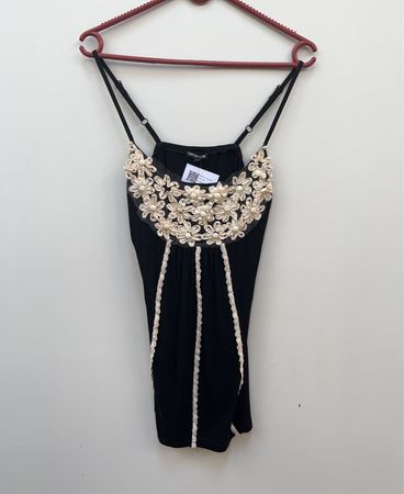 Cotton Club Black Embellished Dress