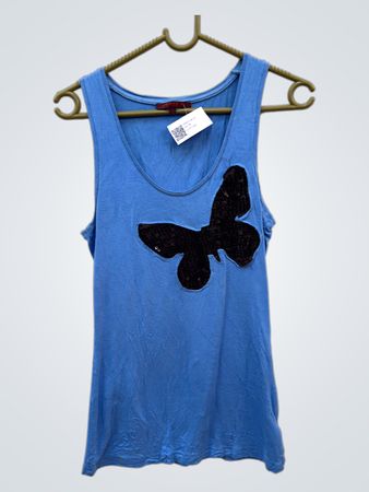 Blue Butterfly Tank Top