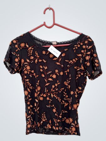 Only Hearts Floral Embroidered Sheer Top