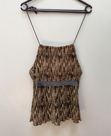 Brown and Black Patterned Tank Top