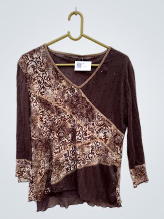 Brown Floral Blouse