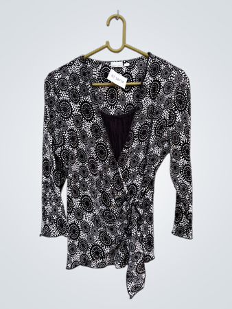 VIACORTESA Black and White Polka Dot Blouse