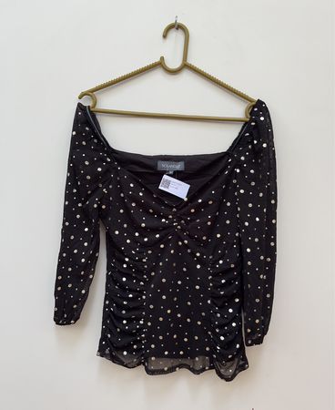 Sosandar Black Polka Dot Top