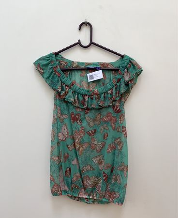 MEXX Butterfly Print Off-Shoulder Top