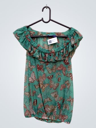 MEXX Butterfly Print Off-Shoulder Top