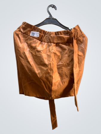 Braunes Leder-Crop-Top