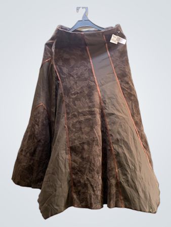 Brown Skirt with Orange Piping