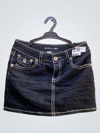 Place du Jour Dunkelblauer Denim-Rock