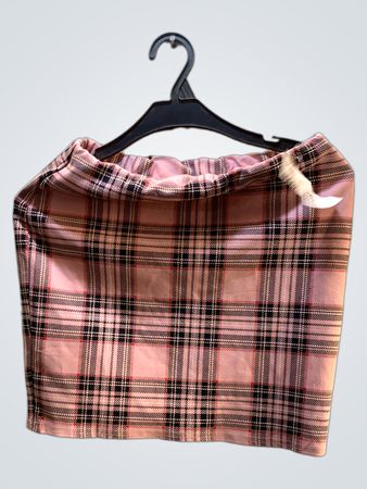 Rosa Karomuster Tube Top