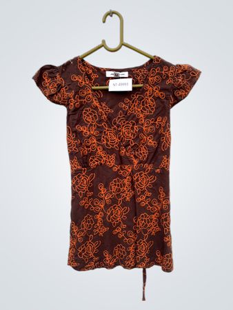 Jenifer Brown Floral Print Short Sleeve Top