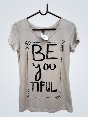 T-Shirt mit "Be You Tiful" Design