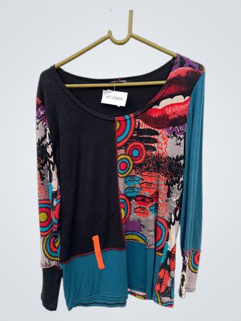 Ihr Mode Langarm-Patchwork-Top