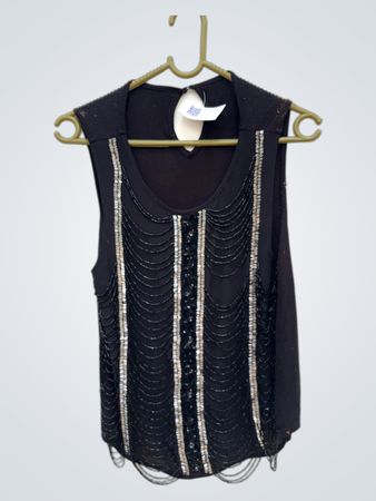 Schwarzes Paillettentop