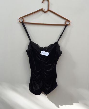 Black Velvet Camisole Top