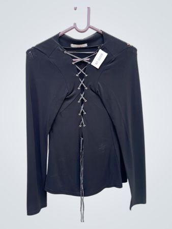 Maya Schnür-Front Langarmshirt