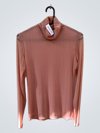 Rosa langärmelige transparente Bluse