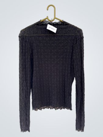Schwarze Spitzenbluse