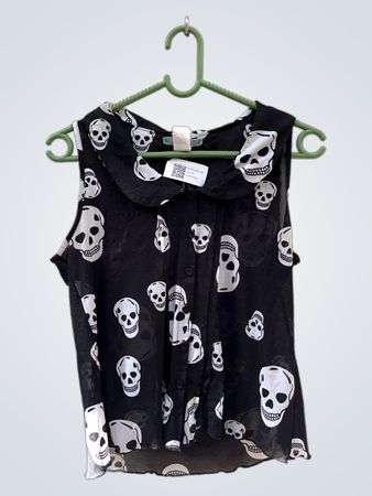 Schwarzer Totenkopf Oberteil