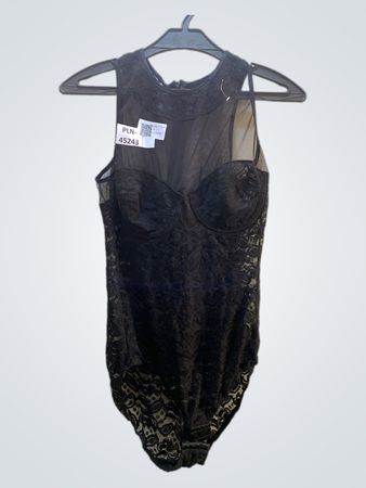 Schwarzer Spitzen-Bodysuit