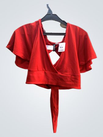 Geteiltes H&M Rotes Gekürztes Wickeloberteil