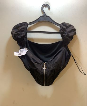 Unbranded Schwarzes Puffärmel Korsett Oberteil