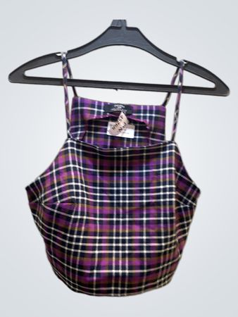 Bershka Plaid Cropped Top