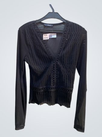 QUIZ Schwarzes, durchsichtige Longsleeve-Top