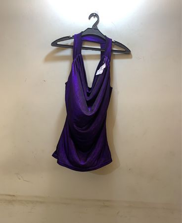 Purple Satin Halter Dress