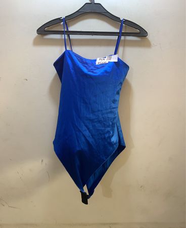 Royal Blue Satin Cami Bodysuit